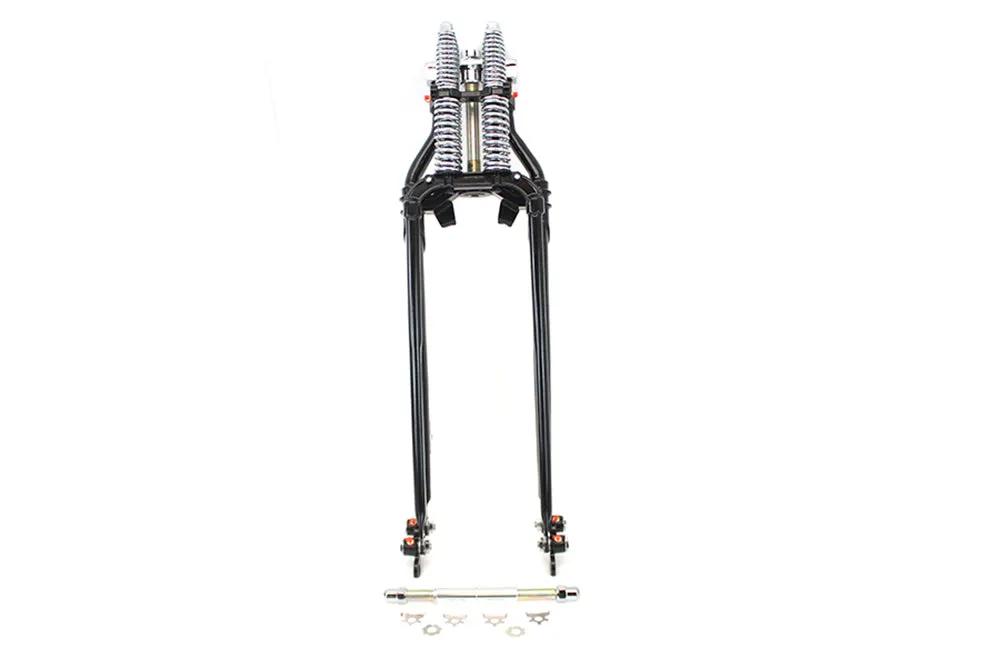 V-Twin 24-1574 25-1/2 Inch Spring Fork Kit Offset Black for Harley Davidson FL Models by V-Twin