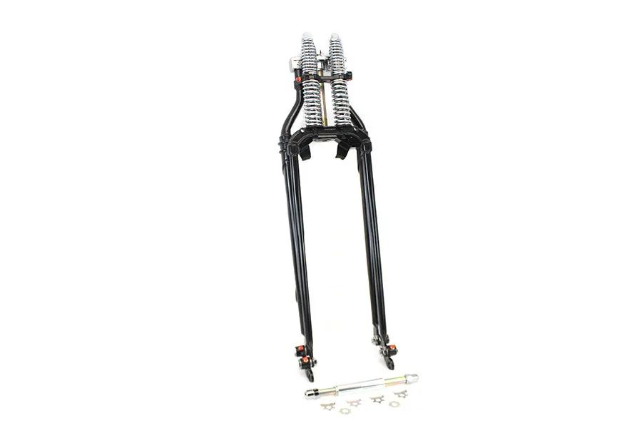 V-Twin 24-1574 25-1/2 Inch Spring Fork Kit Offset Black for Harley Davidson FL Models by V-Twin