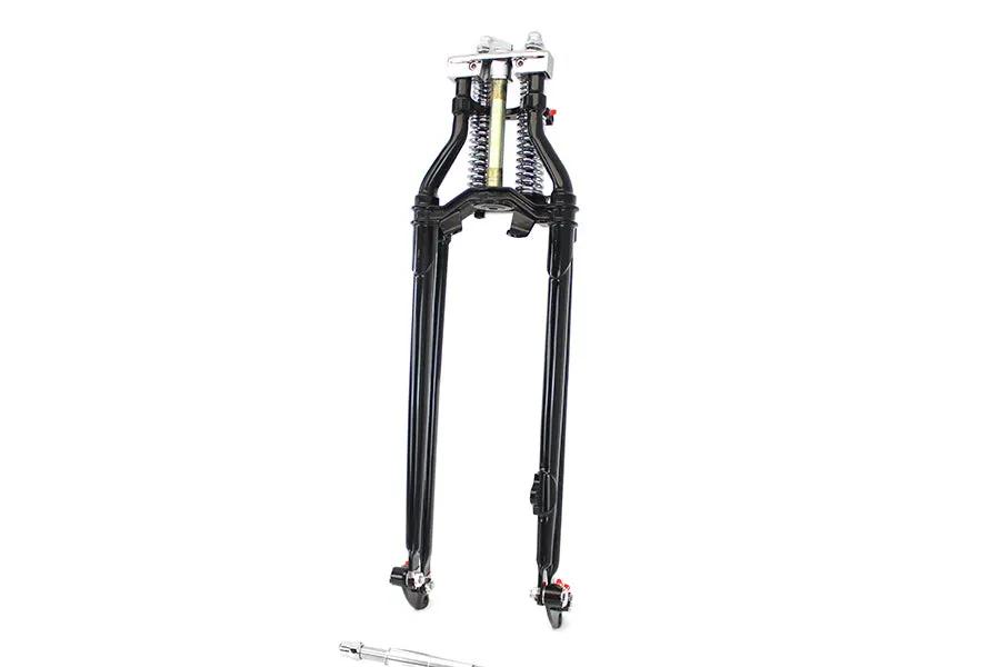 V-Twin 24-1574 25-1/2 Inch Spring Fork Kit Offset Black for Harley Davidson FL Models by V-Twin