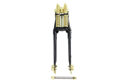 V-Twin 22 Inch Spring Fork Kit with Brass Accents for Harley Davidson FL Models by V-Twin