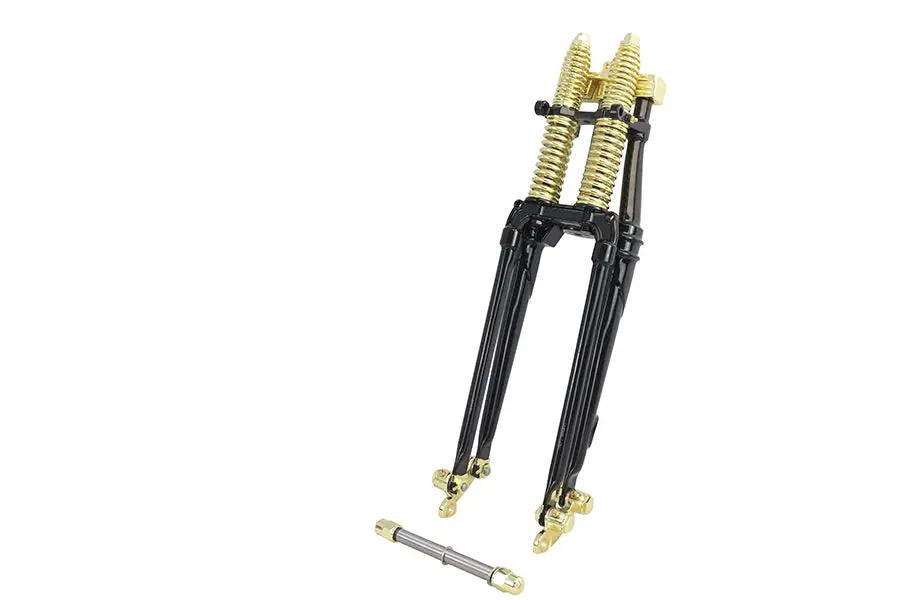 V-Twin 22 Inch Spring Fork Kit with Brass Accents for Harley Davidson FL Models by V-Twin
