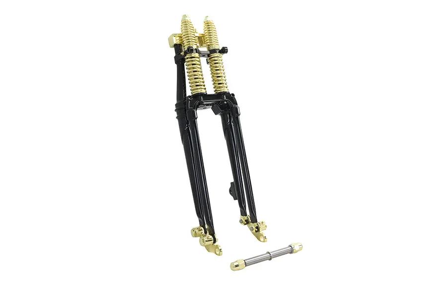 V-Twin 22 Inch Spring Fork Kit with Brass Accents for Harley Davidson FL Models by V-Twin