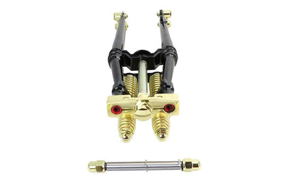 V-Twin 22 Inch Spring Fork Kit with Brass Accents for Harley Davidson FL Models by V-Twin