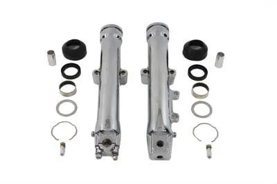 V-Twin Factory Sample 41mm Chrome Fork Slider Set for Harley Davidson FXST & FXDWG by V-Twin