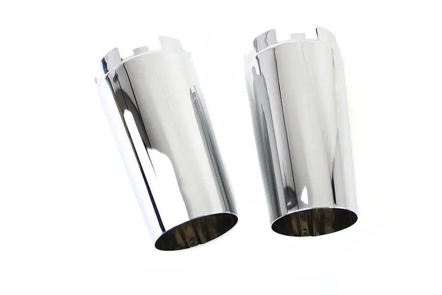 V-Twin Upper Fork Slider Cover Set Chrome for Harley Davidson FLFB and FLFBS Models Part 78303 by V-Twin