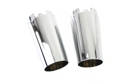 V-Twin Upper Fork Slider Cover Set Chrome for Harley Davidson FLFB and FLFBS Models Part 78303 by V-Twin