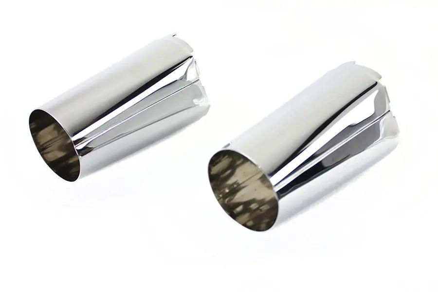 V-Twin Upper Fork Slider Cover Set Chrome for Harley Davidson FLFB and FLFBS Models Part 78303 by V-Twin