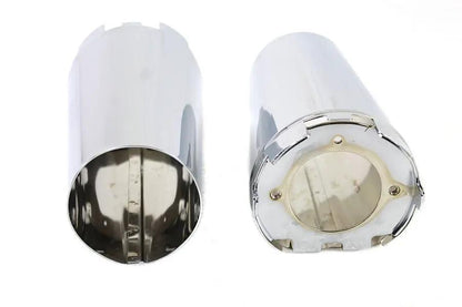 V-Twin Upper Fork Slider Cover Set Chrome for Harley Davidson FLFB and FLFBS Models Part 78303 by V-Twin