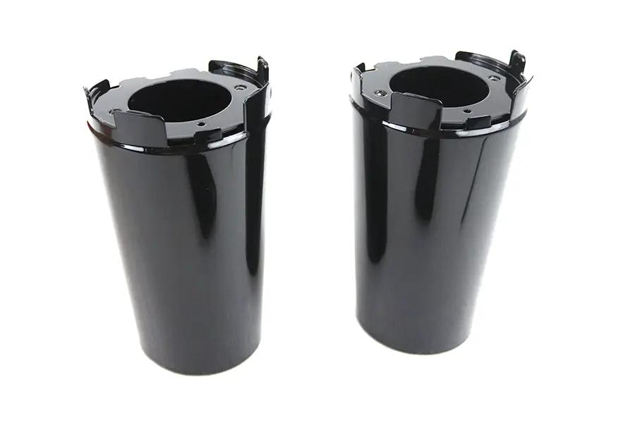 V-Twin Upper Fork Slider Cover Set for Harley Davidson FLFB and FLFBS 2018-2024 with Gloss Black Finish by V-Twin