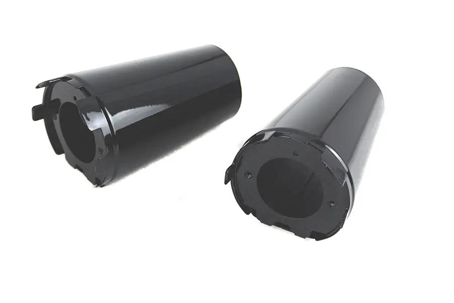 V-Twin Upper Fork Slider Cover Set for Harley Davidson FLFB and FLFBS 2018-2024 with Gloss Black Finish by V-Twin