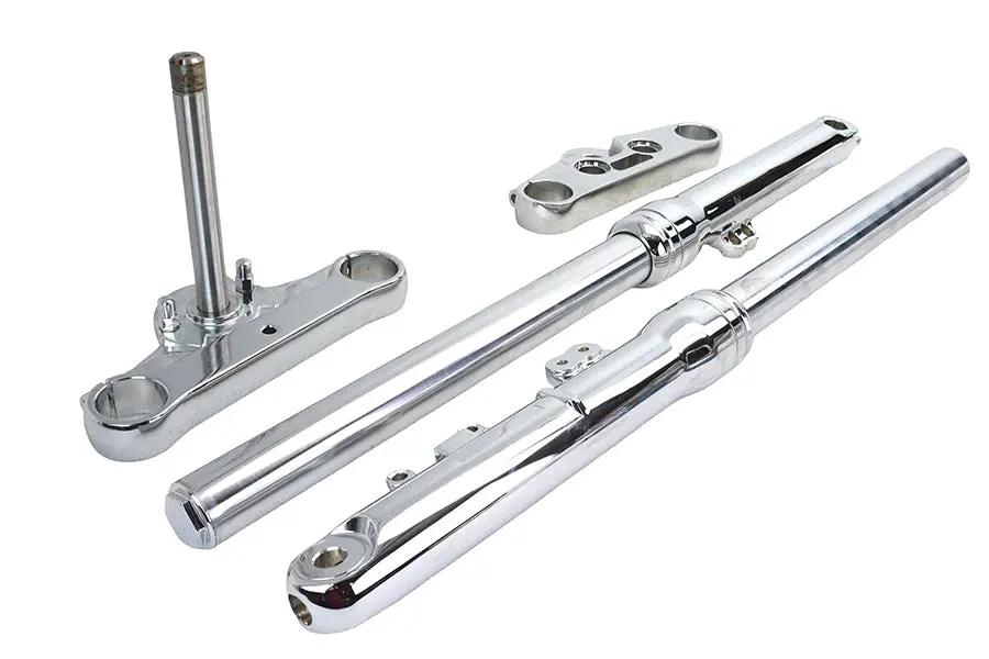 V-Twin 49mm Fork Slider Assembly with Chrome Sliders for Harley Davidson FXST by V-Twin