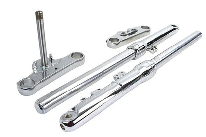 V-Twin 49mm Fork Slider Assembly with Chrome Sliders for Harley Davidson FXST by V-Twin