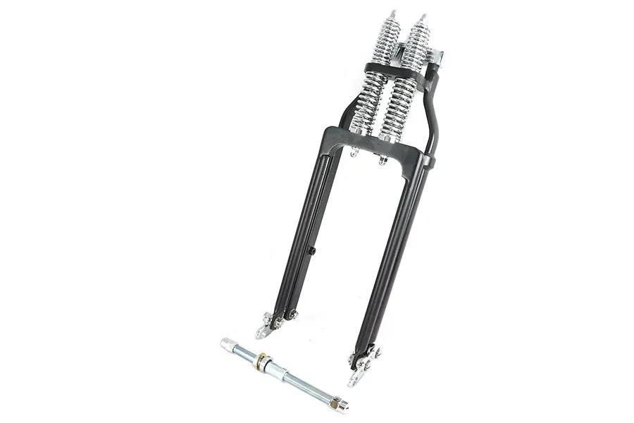 Ultima Spring Fork Assembly Black with Chrome Springs - 4 Inch | Part #117-80 by Ultima