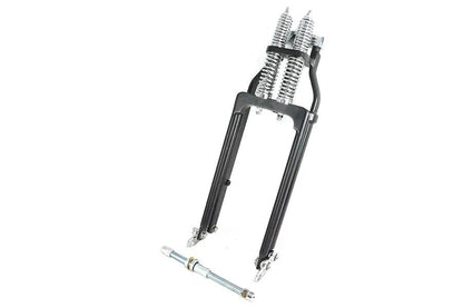 Ultima Spring Fork Assembly Black with Chrome Springs - 4 Inch | Part #117-80 by Ultima