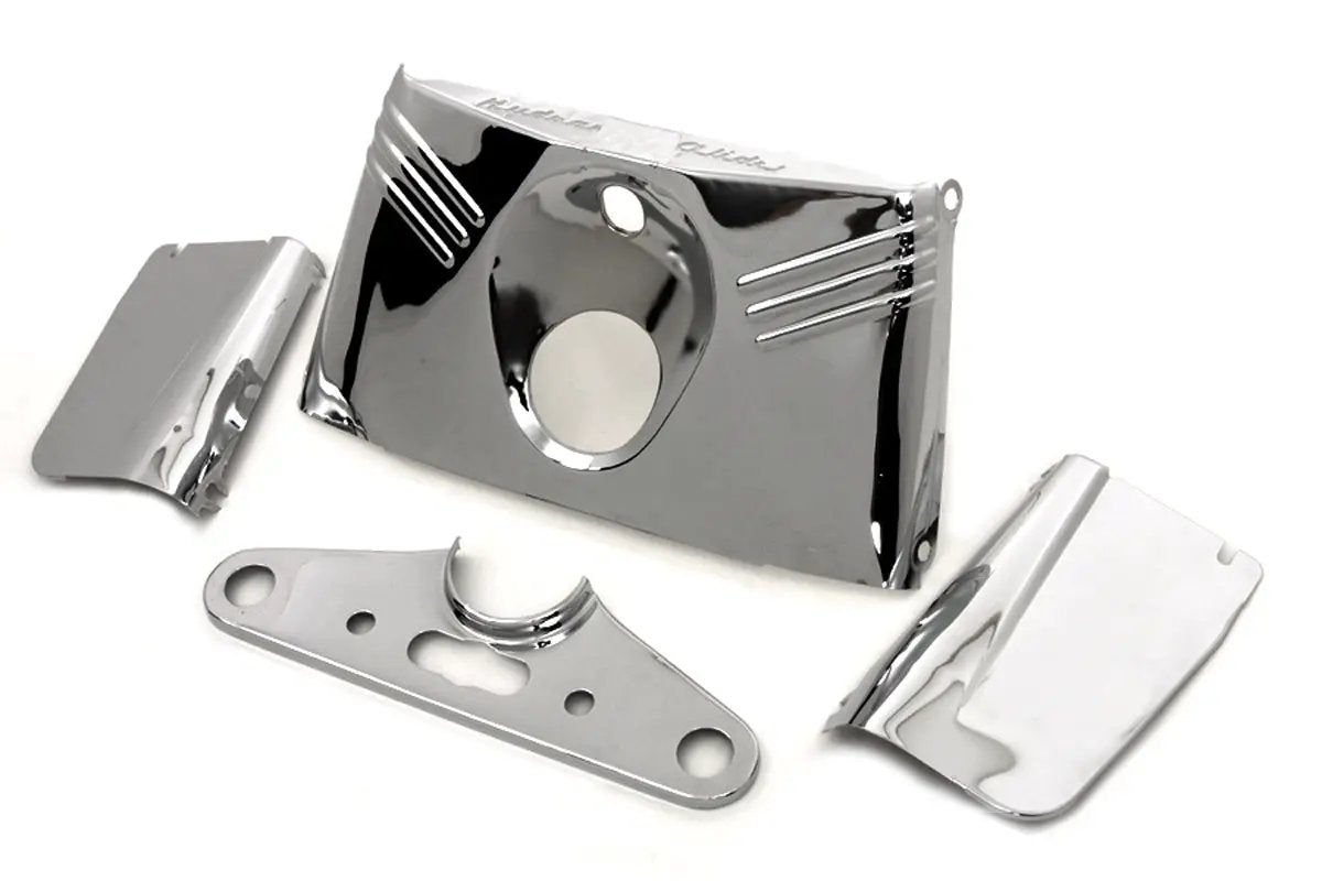 V-Twin 74147 Triple Tree Cover Kit Chrome for Harley Davidson FLH 1950-1959 by V-Twin
