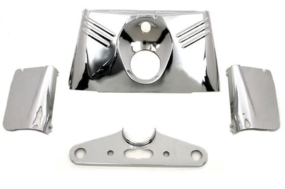 V-Twin 74147 Triple Tree Cover Kit Chrome for Harley Davidson FLH 1950-1959 by V-Twin