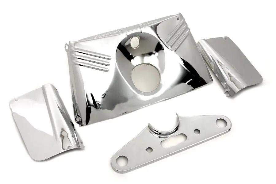 V-Twin 74147 Triple Tree Cover Kit Chrome for Harley Davidson FLH 1950-1959 by V-Twin