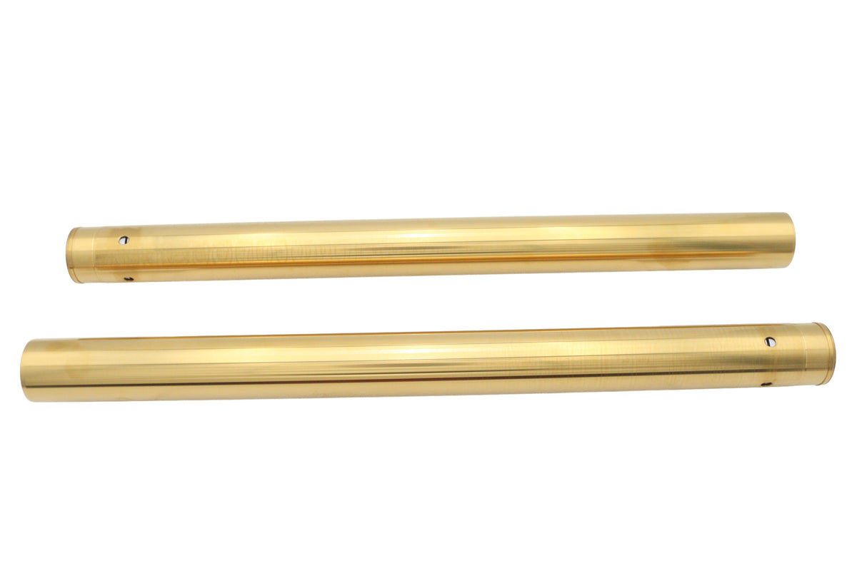 V-Twin Gold Anodized 49mm Fork Tube Set, Stock Length, Part IFT-0010-G