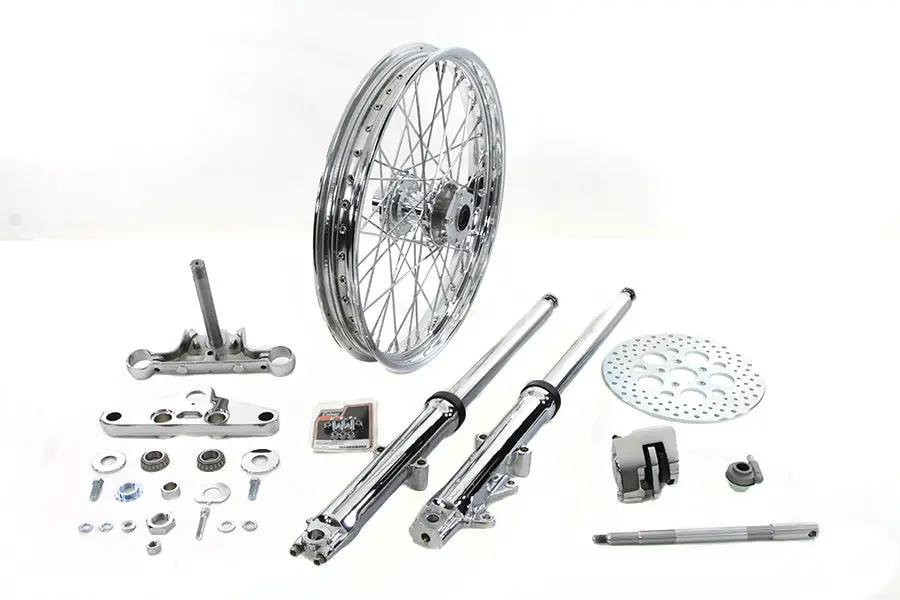 V-Twin 41mm Front Fork Wheel Assembly with Chrome Sliders for Harley Davidson FXR (1982-1991) by V-Twin
