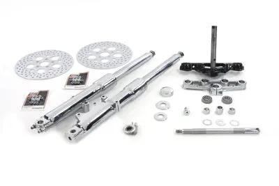 V-Twin FLST Style Fork Assembly with Chrome Sliders for Harley Davidson 1986-1995 by V-Twin