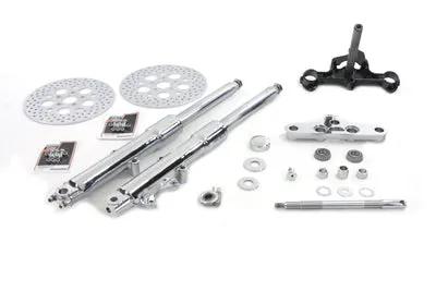 V-Twin FLST Style Fork Assembly with Chrome Sliders for Harley Davidson 1986-1995 by V-Twin