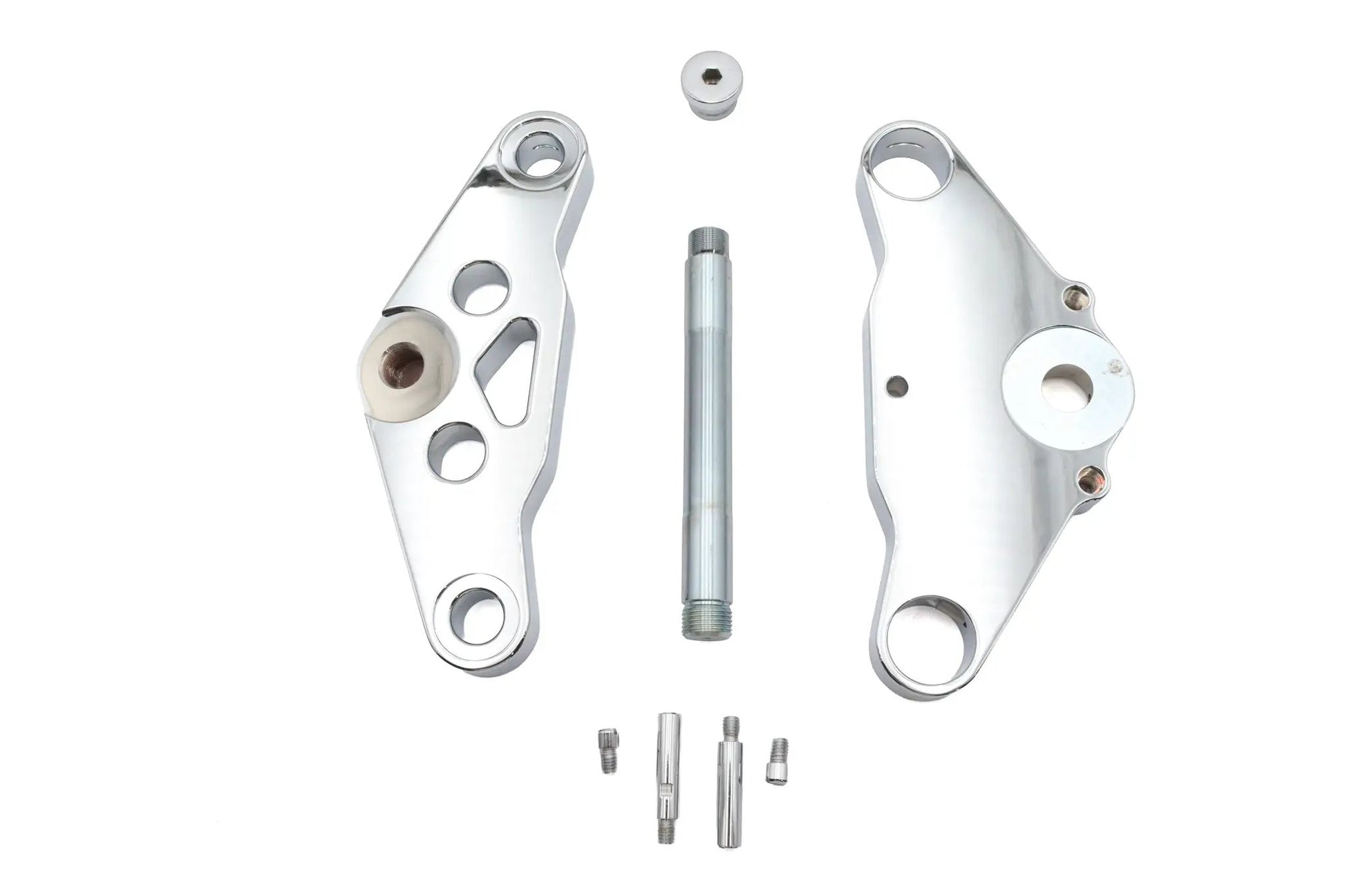 Ultima Chrome 5 Triple Tree Set Billet with Stainless Steel Stem and Headlight Mount Hole by Ultima