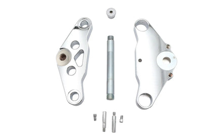 Ultima Chrome 5 Triple Tree Set Billet with Stainless Steel Stem and Headlight Mount Hole by Ultima