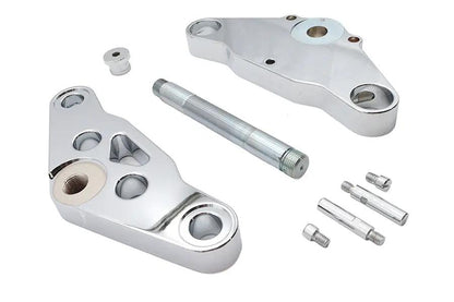 Ultima Chrome 5 Triple Tree Set Billet with Stainless Steel Stem and Headlight Mount Hole by Ultima