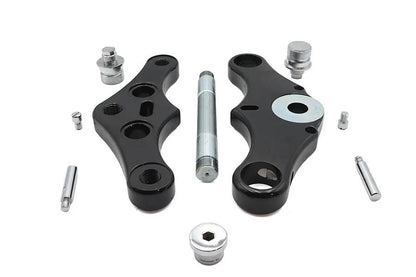 Ultima Black 0 Pointed Triple Tree Set Billet with Fork Stops for 41mm Fork Tubes by Ultima