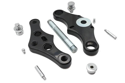 Ultima Black 0 Pointed Triple Tree Set Billet with Fork Stops for 41mm Fork Tubes by Ultima