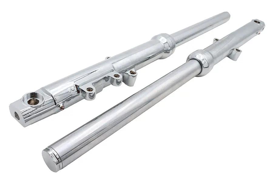 V-Twin Factory Sample 39mm Fork Slider Assembly with Single Disc and Chrome Sliders for Harley Davidson by V-Twin