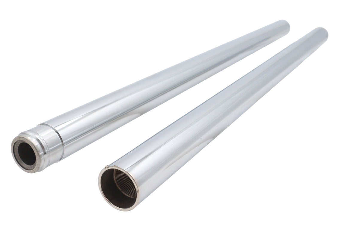V-Twin Factory Sample Chrome Fork Tube Set, 8 Inch Over Stock, Part 24-7265