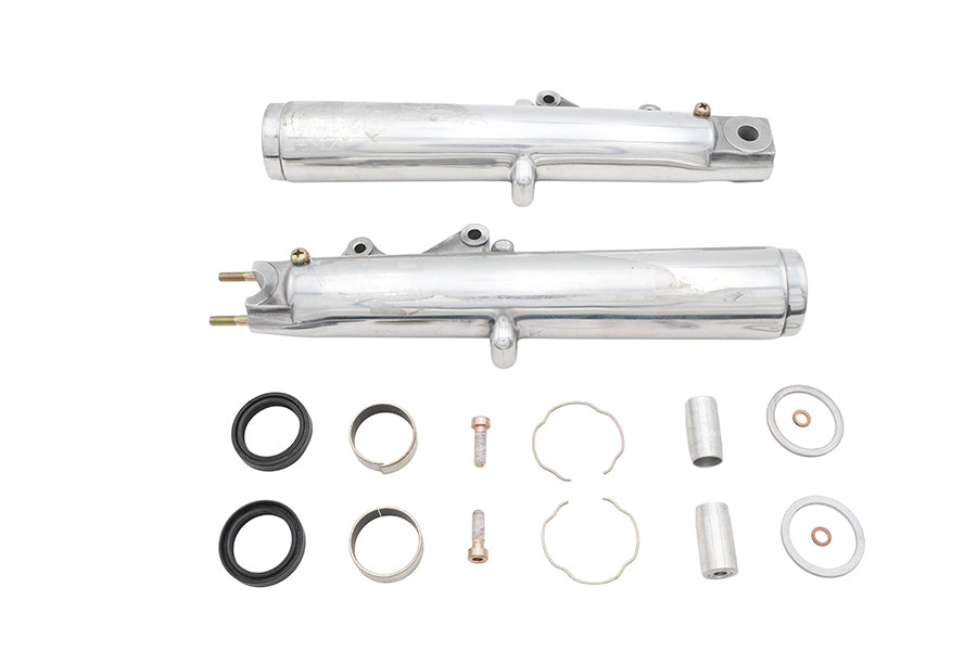 V-Twin Factory Sample 41mm Fork Slider Set Polished for Harley Davidson
