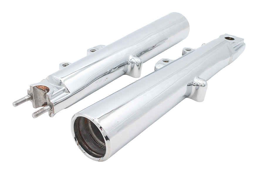V-Twin Factory Sample Chrome Lower Fork Slider Set for Harley Davidson FLT Models