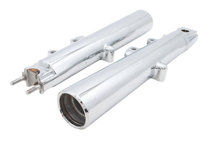 V-Twin Factory Sample Chrome Lower Fork Slider Set for Harley Davidson FLT Models