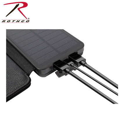 Rothco Folding Solar Panel with Power Bank – Portable Solar Charger with USB and LED Light