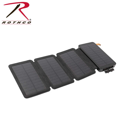 Rothco Folding Solar Panel with Power Bank – Portable Solar Charger with USB and LED Light