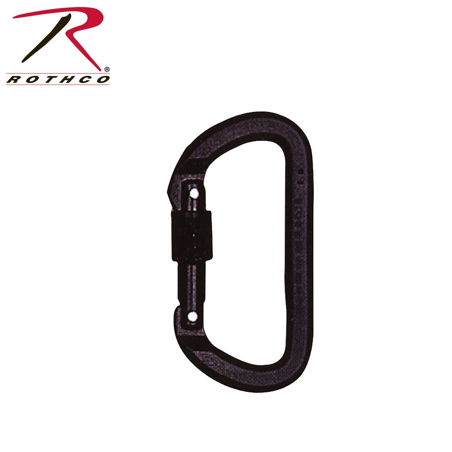 Rothco Locking D Carabiner Black – High-Strength Aluminum Gear Clip for Outdoor Safety