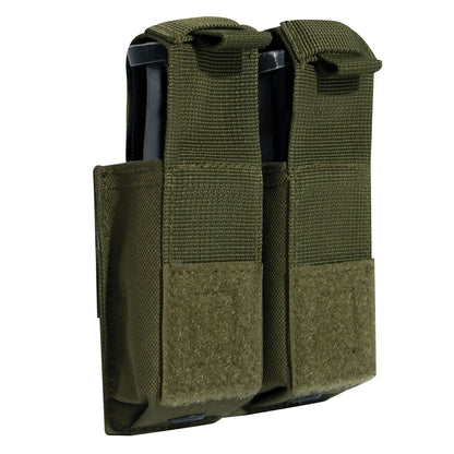 Rothco MOLLE Double Pistol Mag Pouch with Inserts - Olive Drab, Part 51001-OD