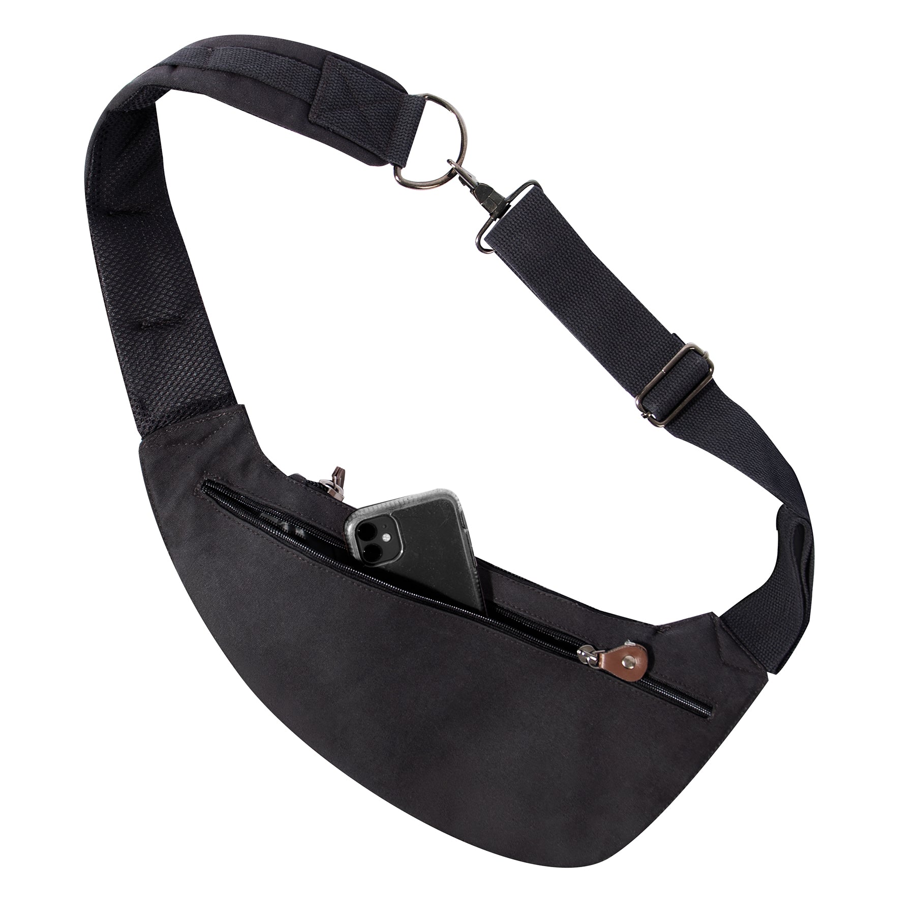 Rothco Vintage Canvas Crossbody Sling Bag Black – Compact Travel and Everyday Carry Solution