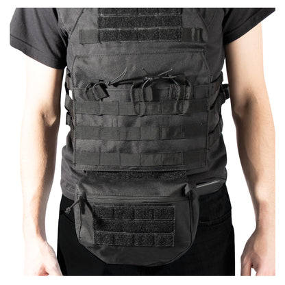 Rothco MOLLE Front Pouch Black – Tactical Plate Carrier Accessory with Zipper Closure