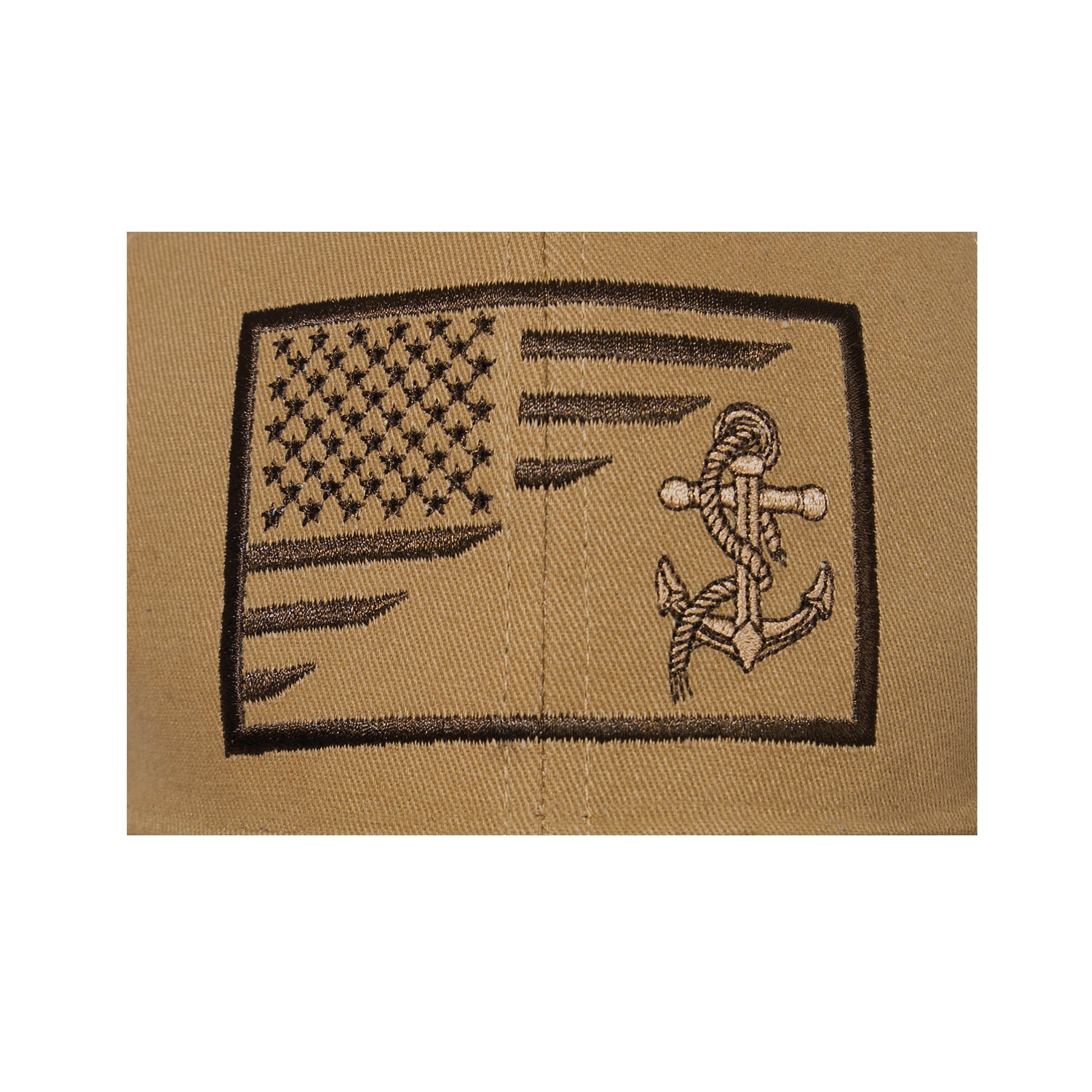 Rothco US Navy Anchor & Flag Low Profile Cap - Coyote Brown, Part 10157