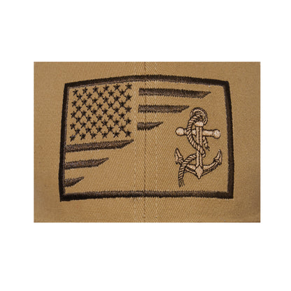 Rothco US Navy Anchor & Flag Low Profile Cap - Coyote Brown, Part 10157
