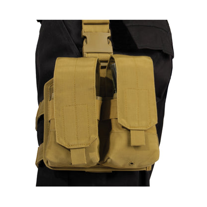 Rothco Drop Leg Double Mag Pouch in Coyote Brown – Military Tactical Ammo Carrier Part #10791