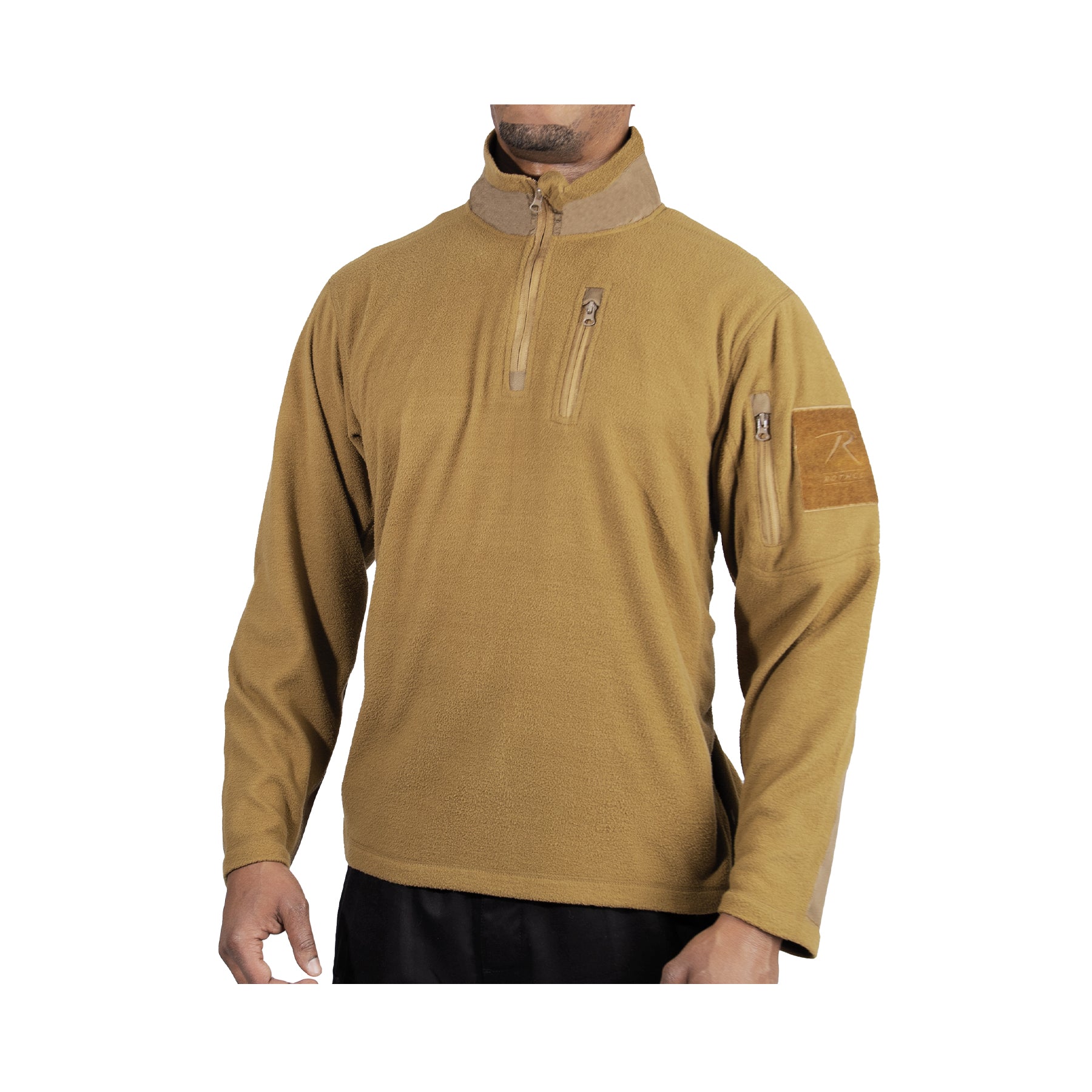 Rothco Quarter Zip Fleece Pullover in Coyote Brown – Size Small