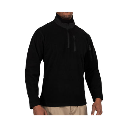 Rothco Quarter Zip Fleece Pullover Black 3XL – Durable Military-Style Layering Jacket