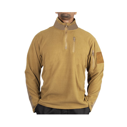 Rothco Quarter Zip Fleece Pullover in Coyote Brown Size Large