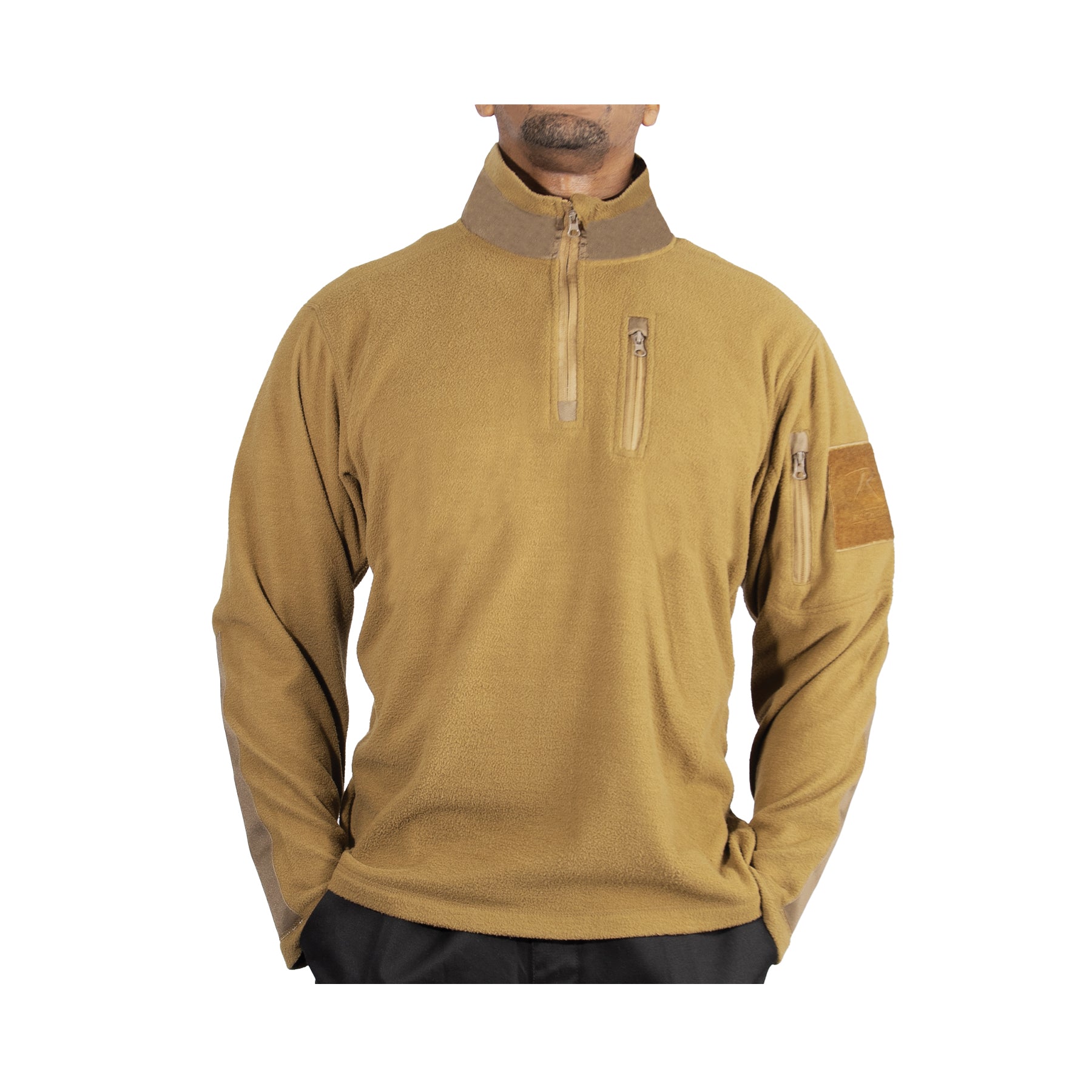 Rothco Quarter Zip Fleece Pullover in Coyote Brown, Size 3XL – Durable Tactical Layering Jacket