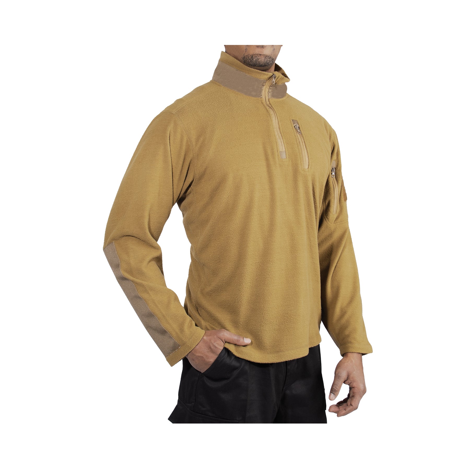 Rothco Quarter Zip Fleece Pullover in Coyote Brown, Size 3XL – Durable Tactical Layering Jacket