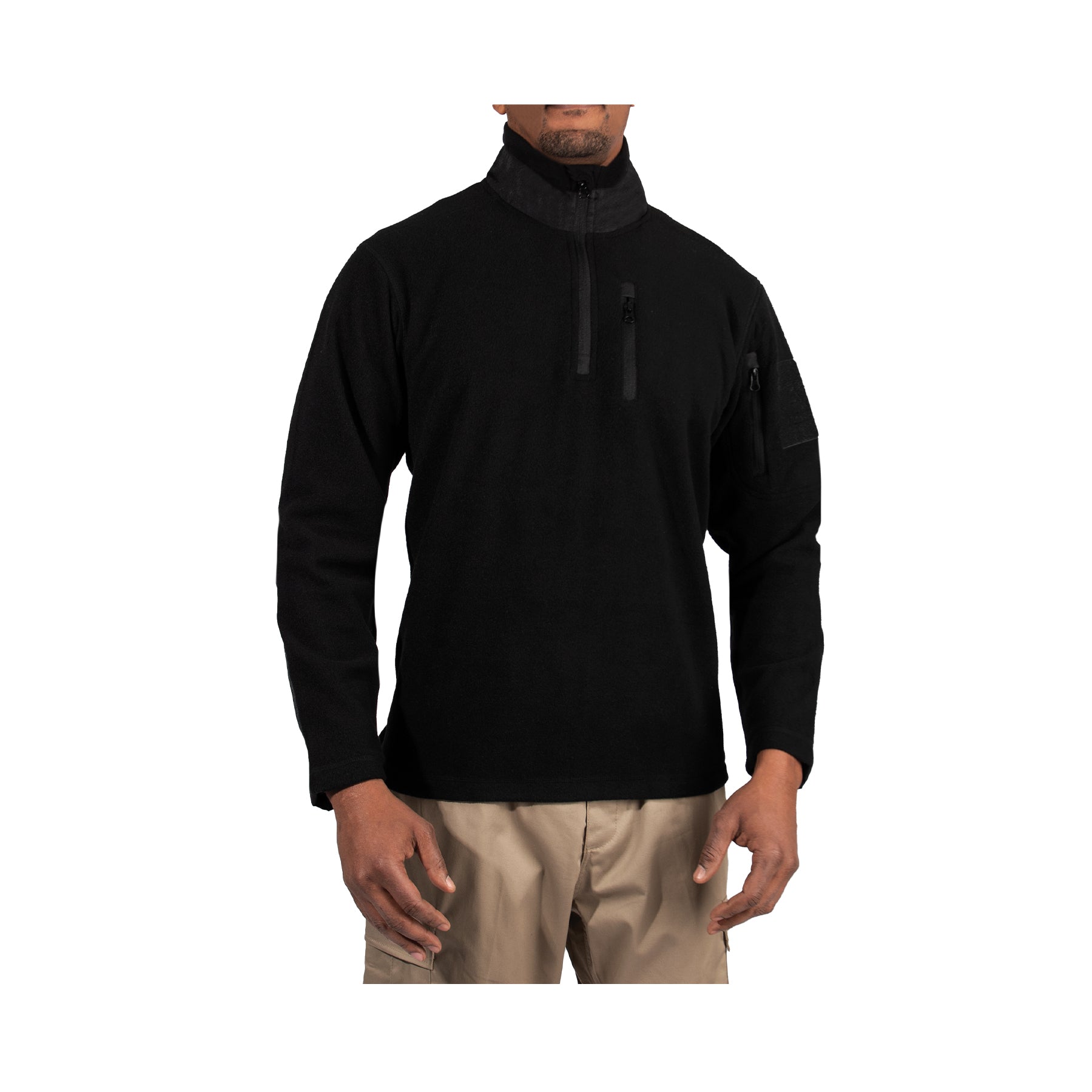 Rothco Quarter Zip Fleece Pullover Black Size S – Durable and Comfortable Tactical Layer